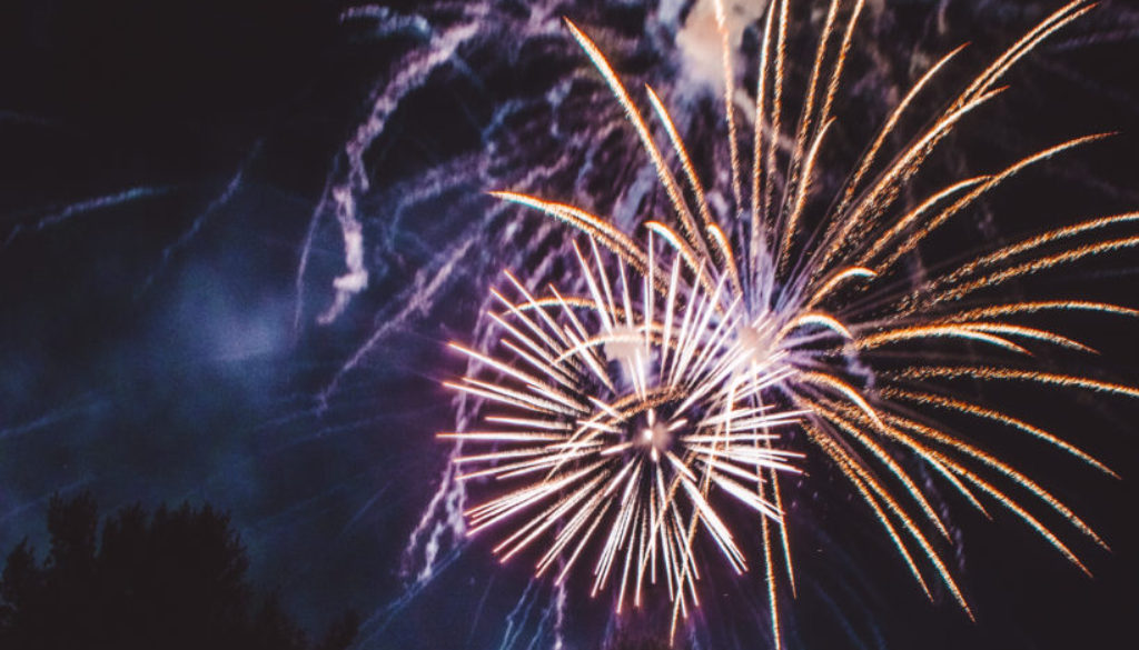 fireworks going off in Green Bay, Wisconsin