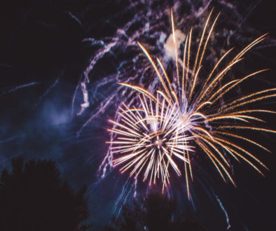 fireworks going off in Green Bay, Wisconsin